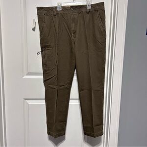 NWT G.H. Bass & Co Dark Brown Khaki Flex Waistband Canvas Terrain Jeans